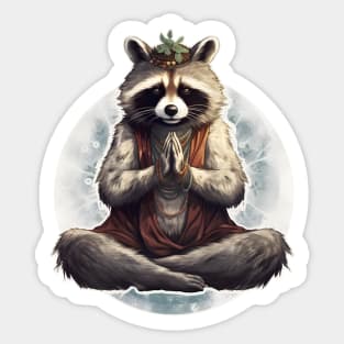 Yoga meditation racoon mandala Sticker